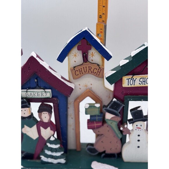 Christmas Dickens Wooden Table/Mantle Holiday Decoration Snowman Town Village - Picture 9 of 10